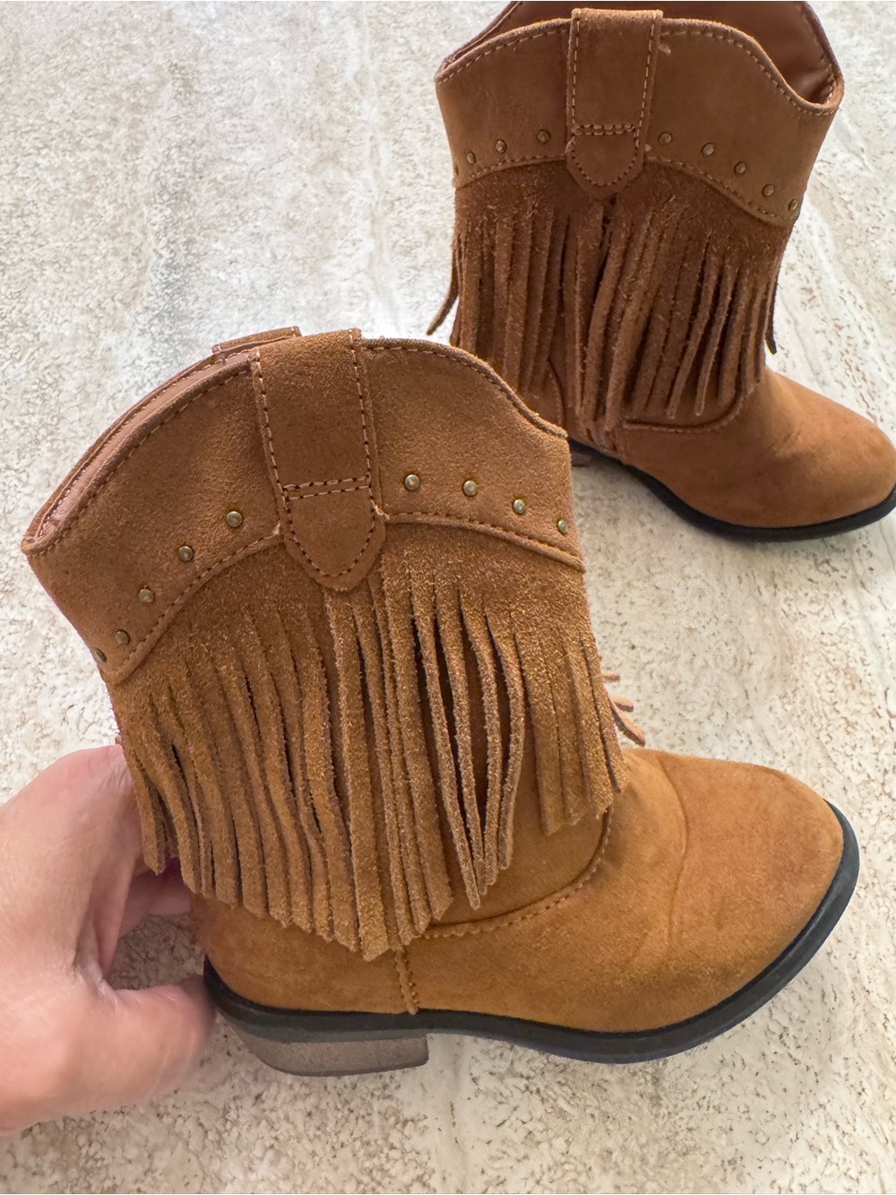 Fringe Suede Western Boots — - Picture 1 of 6